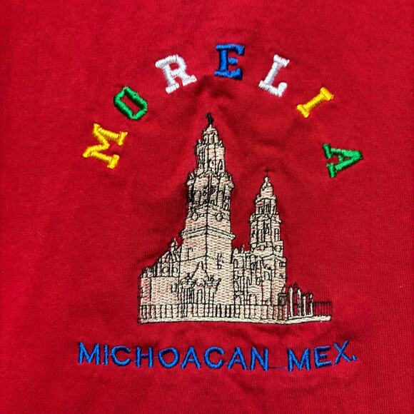 Vintage Yazbek Morelia Michoacan Mexico Shirt Embroidered Scenery Men's Large - Picture 1 of 8